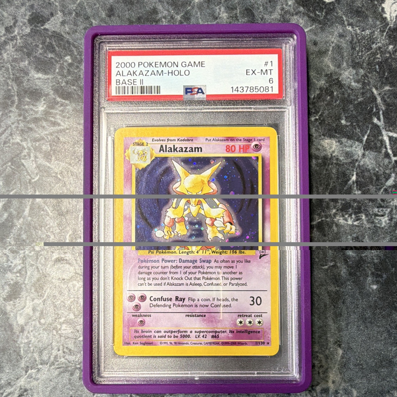 Wizards of the Coast Alakazam 1/130 Base Set II Holo Rare English 2000 PSA 6