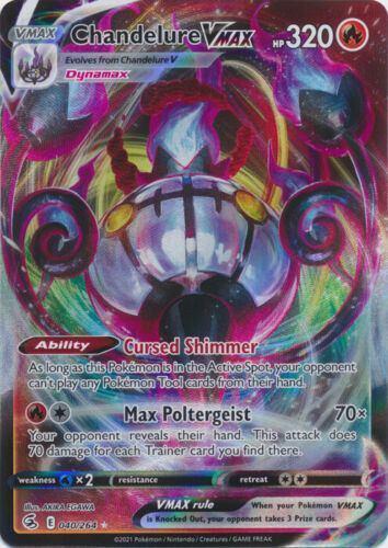 Chandelure VMAX – 040/264 Ultra Rare Fusion Strike NM Pokemon TCG