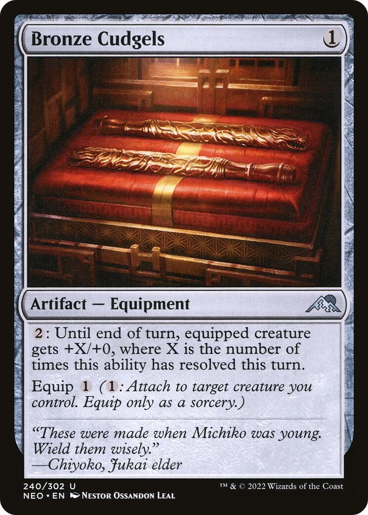 NM Foil – Bronze Cudgels [NEO – 240] Kamigawa: Neon Dynasty