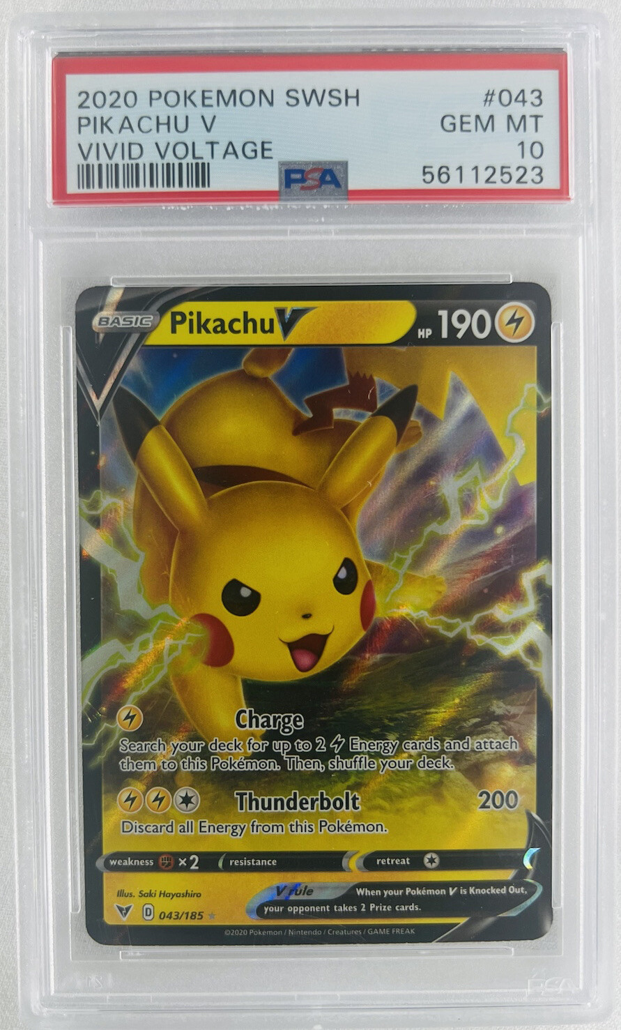 2020 POKEMON SWSH PIKACHU #043 VVIVID VOLTAGE PSA Graded 10 GEM MT