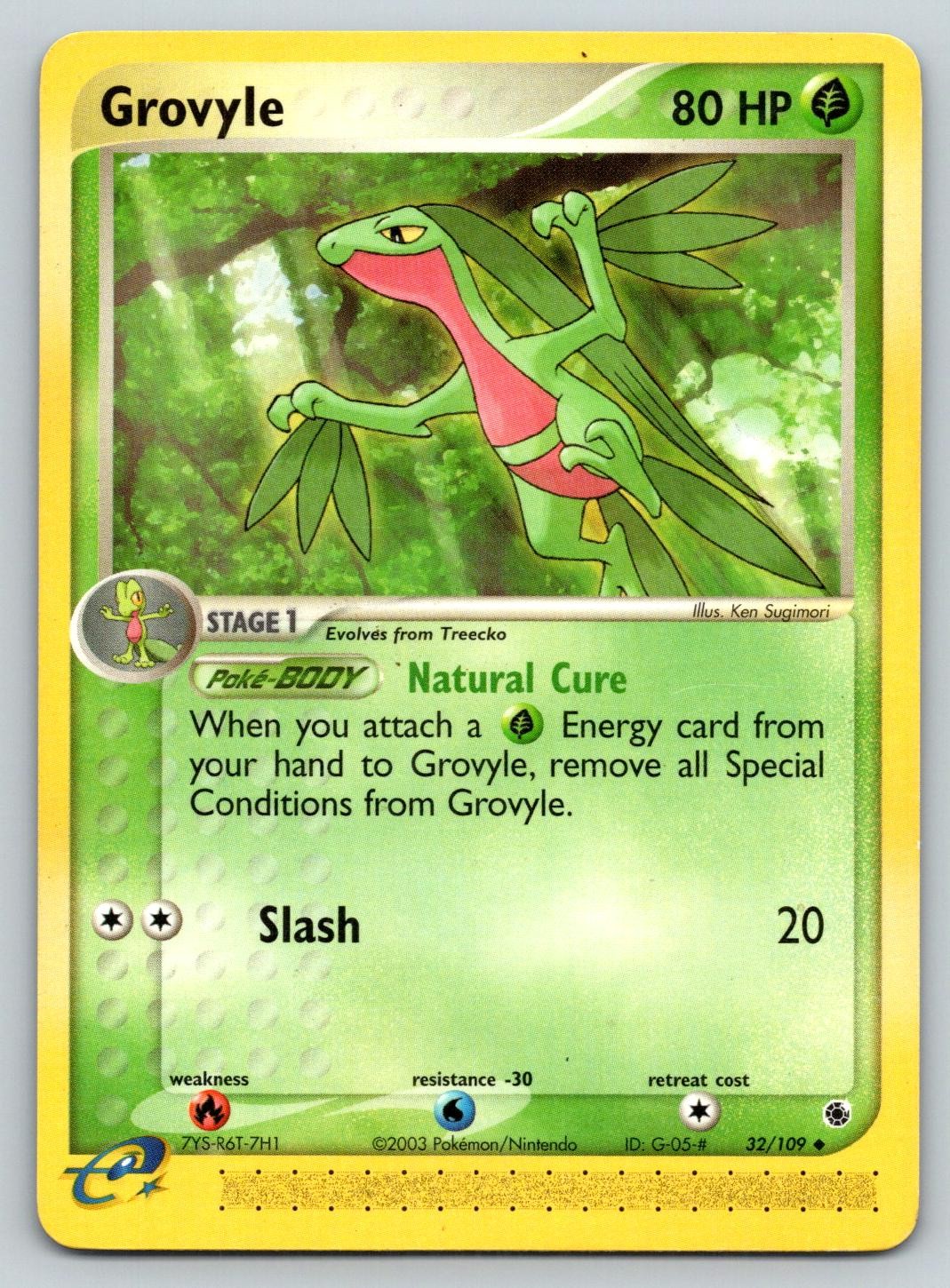 GROVYLE 32/109 UC RUBY & SAPPHIRE POKEMON MP SUGIMORI