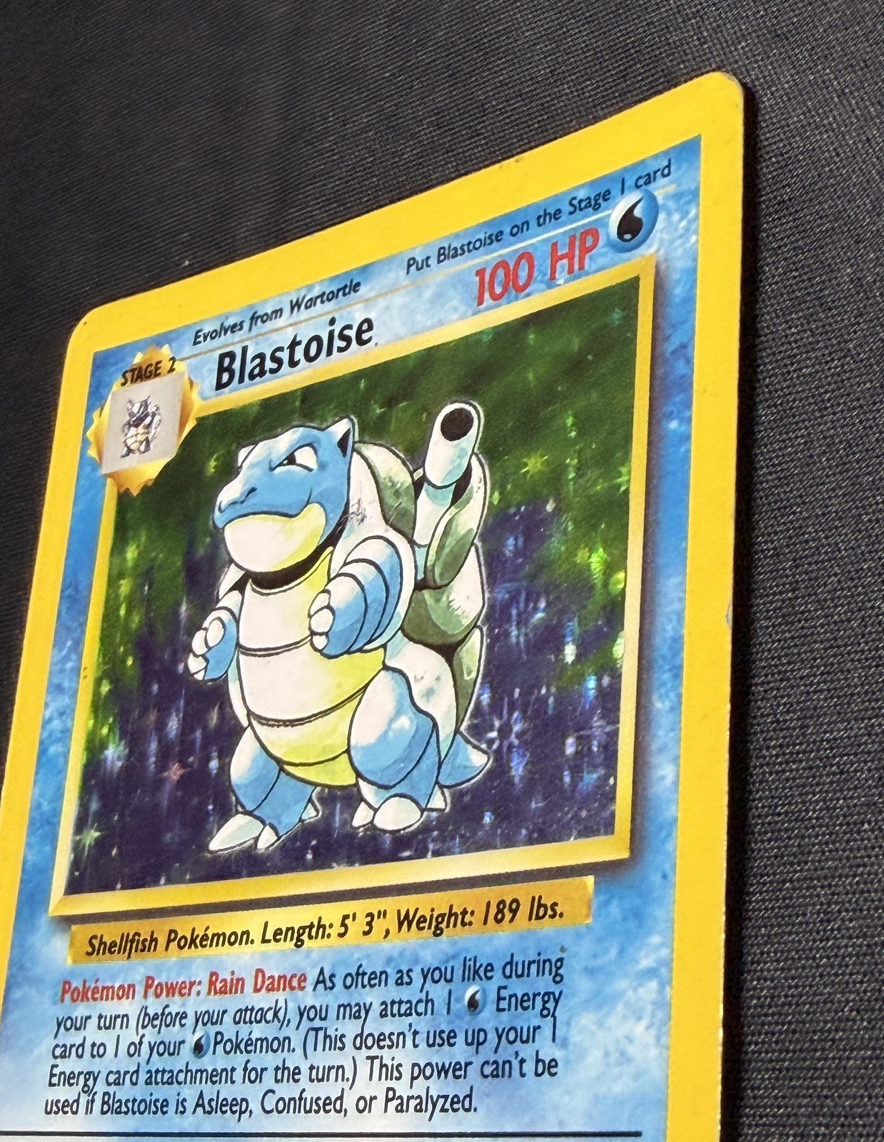 Pokemon Base Set Blastoise 2/102 Holo Unlimited WOTC Vintage MP Read
