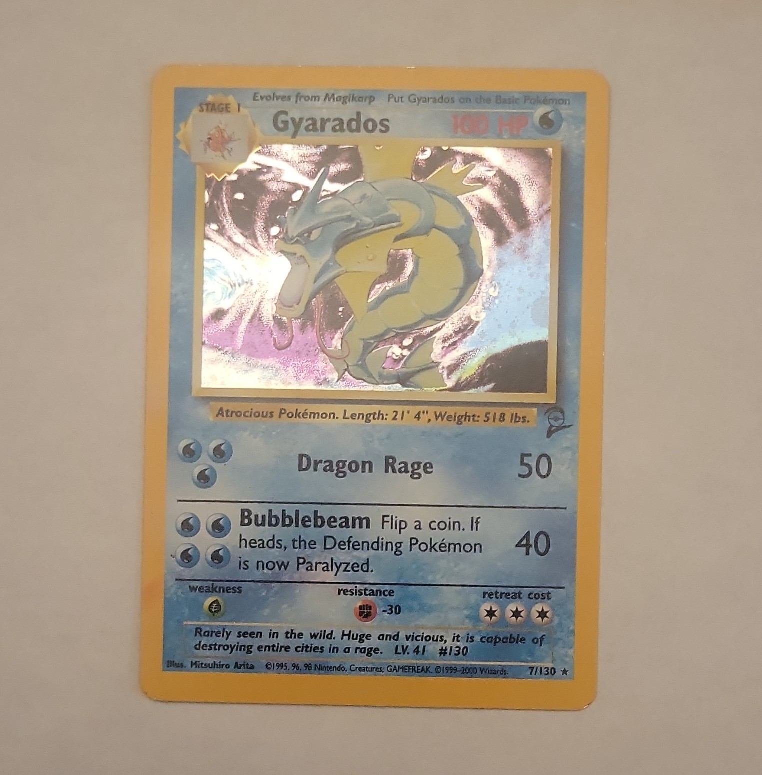 Pokemon Company Gyarados 006/102 Base Set Holo Rare EN 100 HP Arita