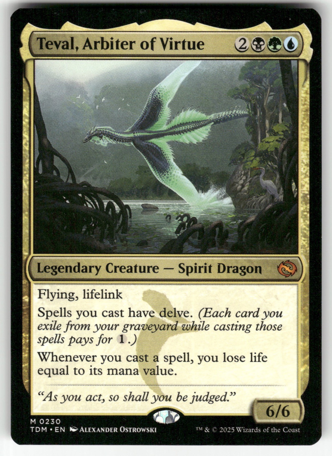 Teval, Arbiter of Virtue 230 Mythic Tarkir: Dragonstorm Magic: The Gathering NM