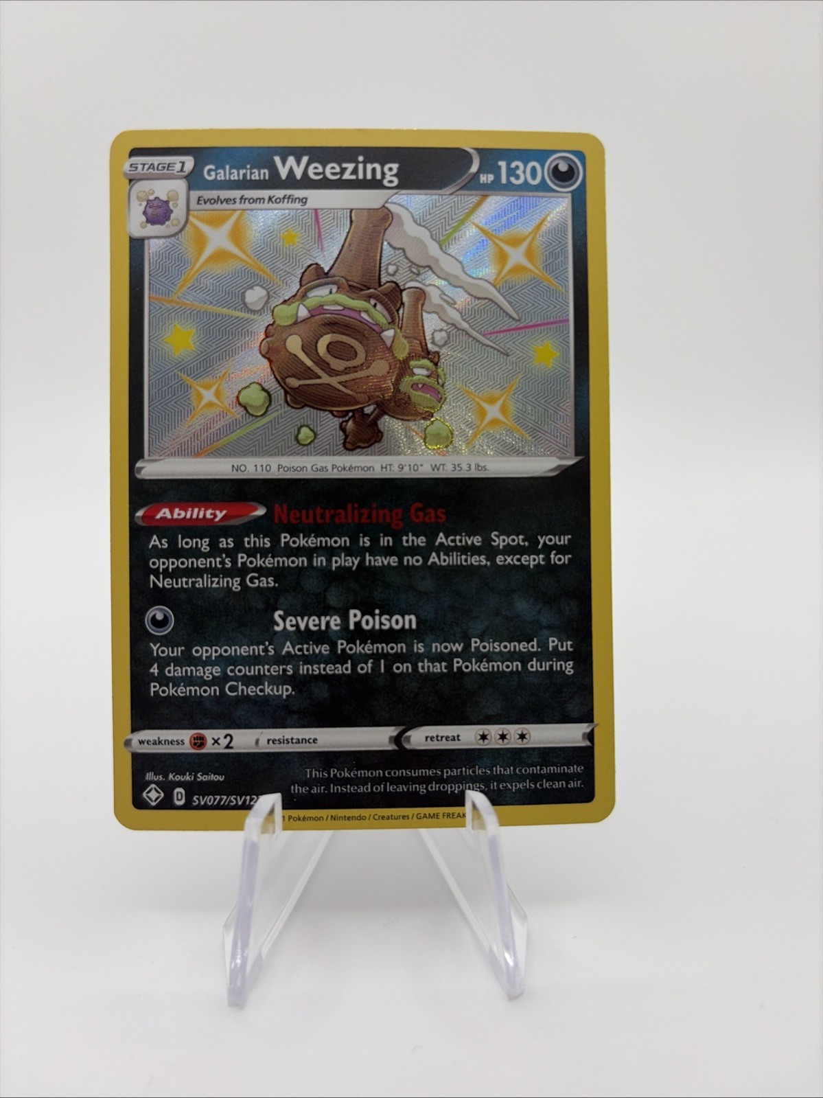 Galarian Weezing – Shining Fates: Shiny Vault – SV077/SV122 – Shiny Holo Rare LP