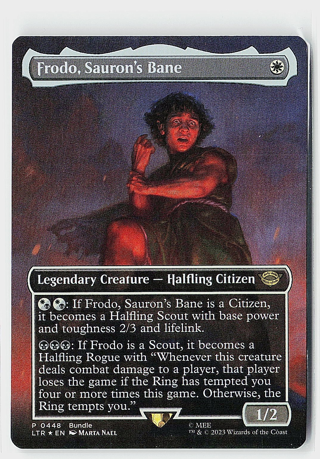 Frodo, Sauron’s Bane (Borderless) Foil R Unique and Miscellaneous Promos 448 NM
