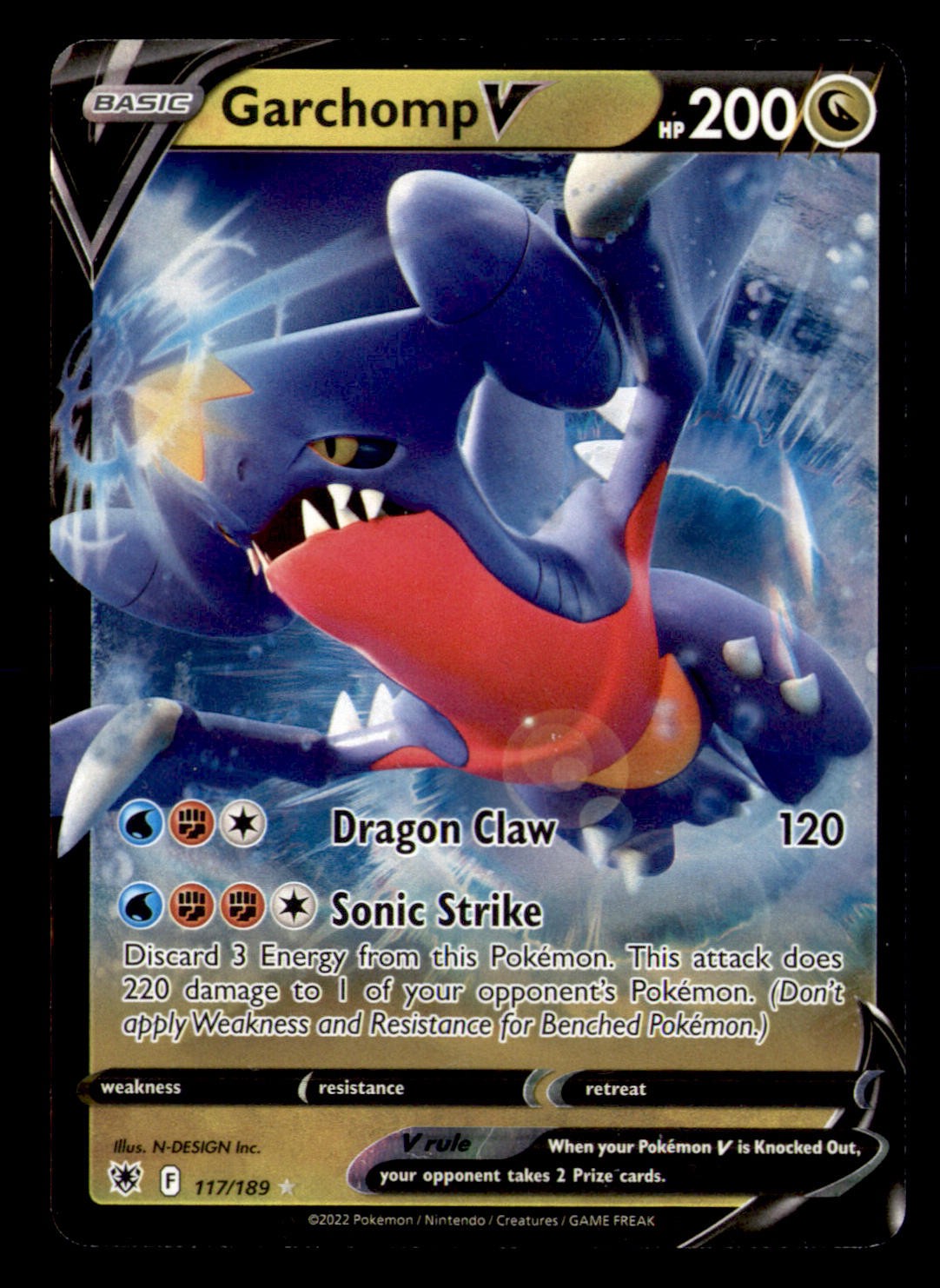 Garchomp V 117/189 Holo V Rare Astral Radiance Pokemon Near Mint