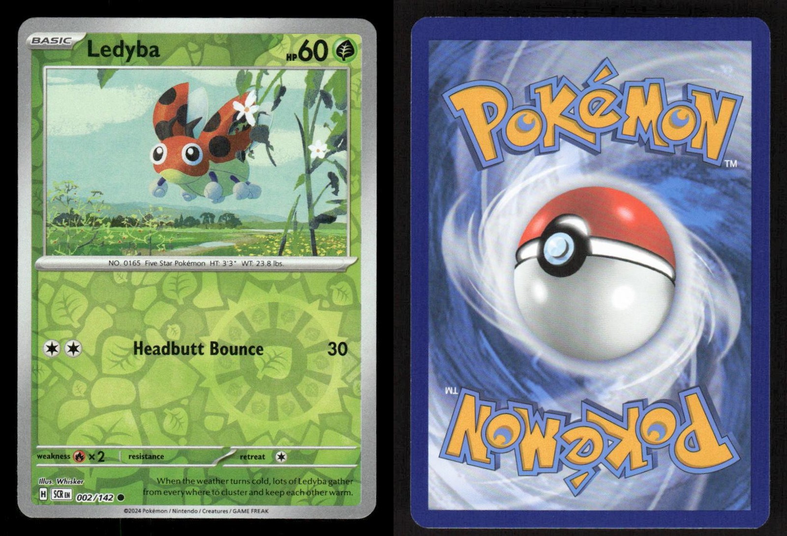 Ledyba 2/142 C Stellar Crown Reverse Holo NM/M Pokemon
