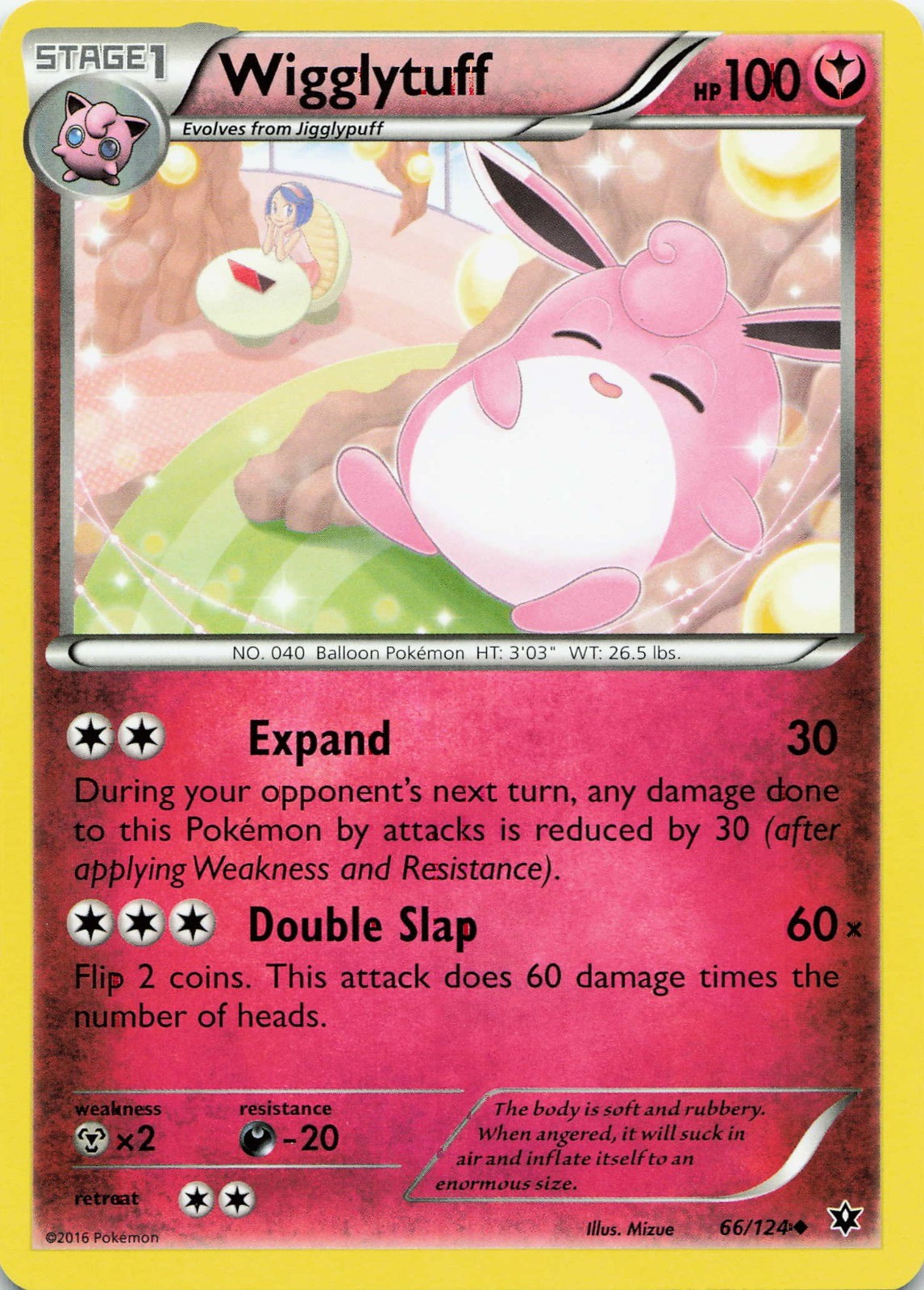 Pokémon TCG Wigglytuff #66/124 XY – Fates Collide NM