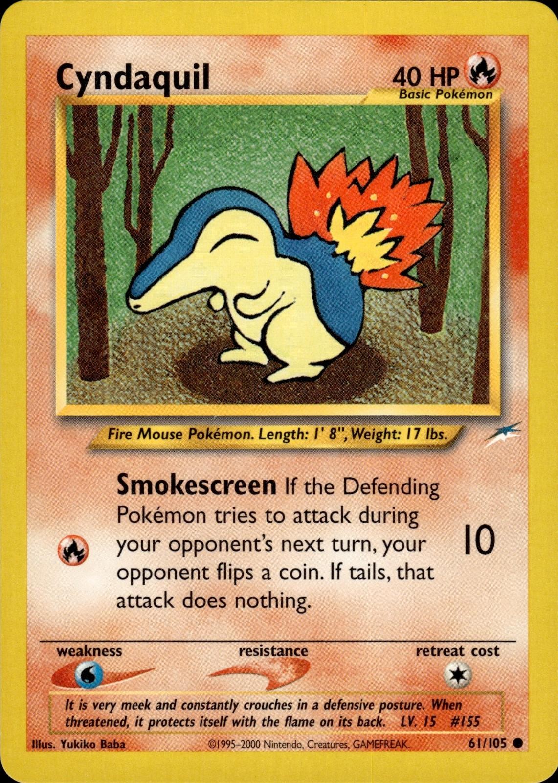 Pokemon Neo Destiny Common Cyndaquil 61/105 – Near Mint (NM)