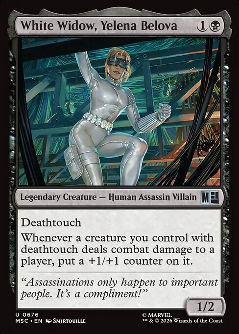 White Widow, Yelena Belova Marvel Super Heroes Commander Magic MTG