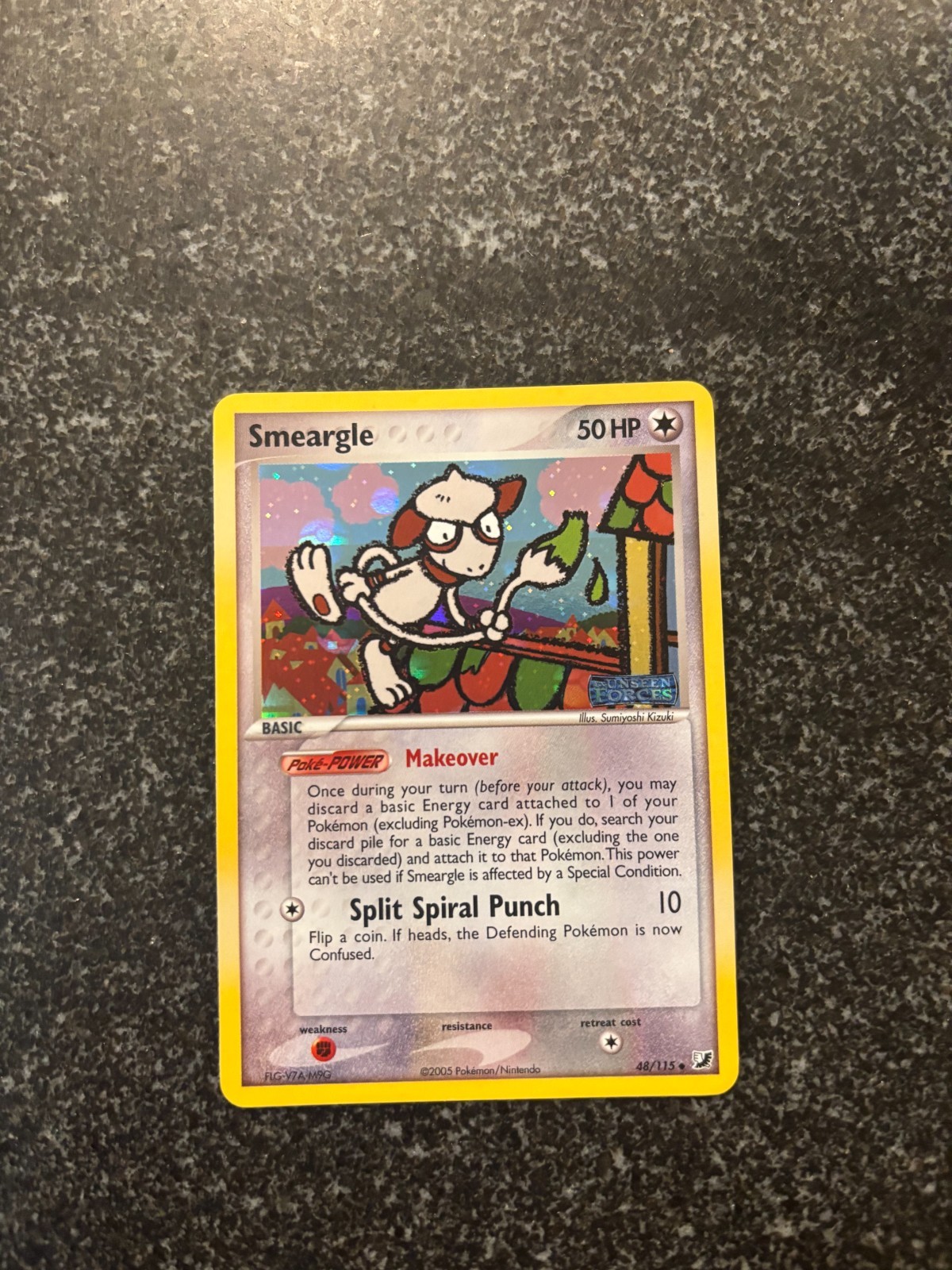 Smeargle 48/115 EX Unseen Forces Reverse Holo Pokémon Card Scans Included
