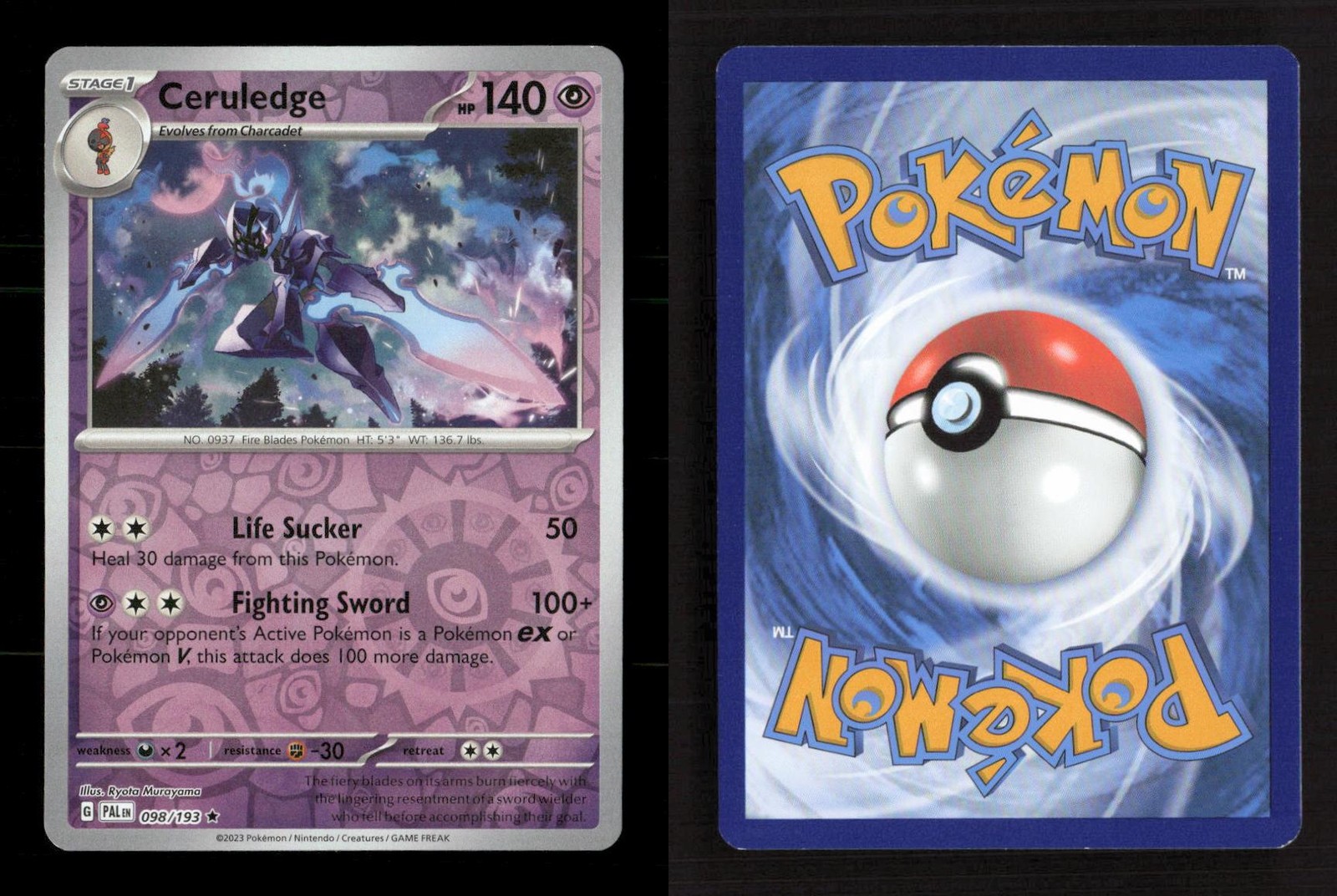 Ceruledge 098/193 Paldea Evolved Reverse Holo NM/M Pokemon
