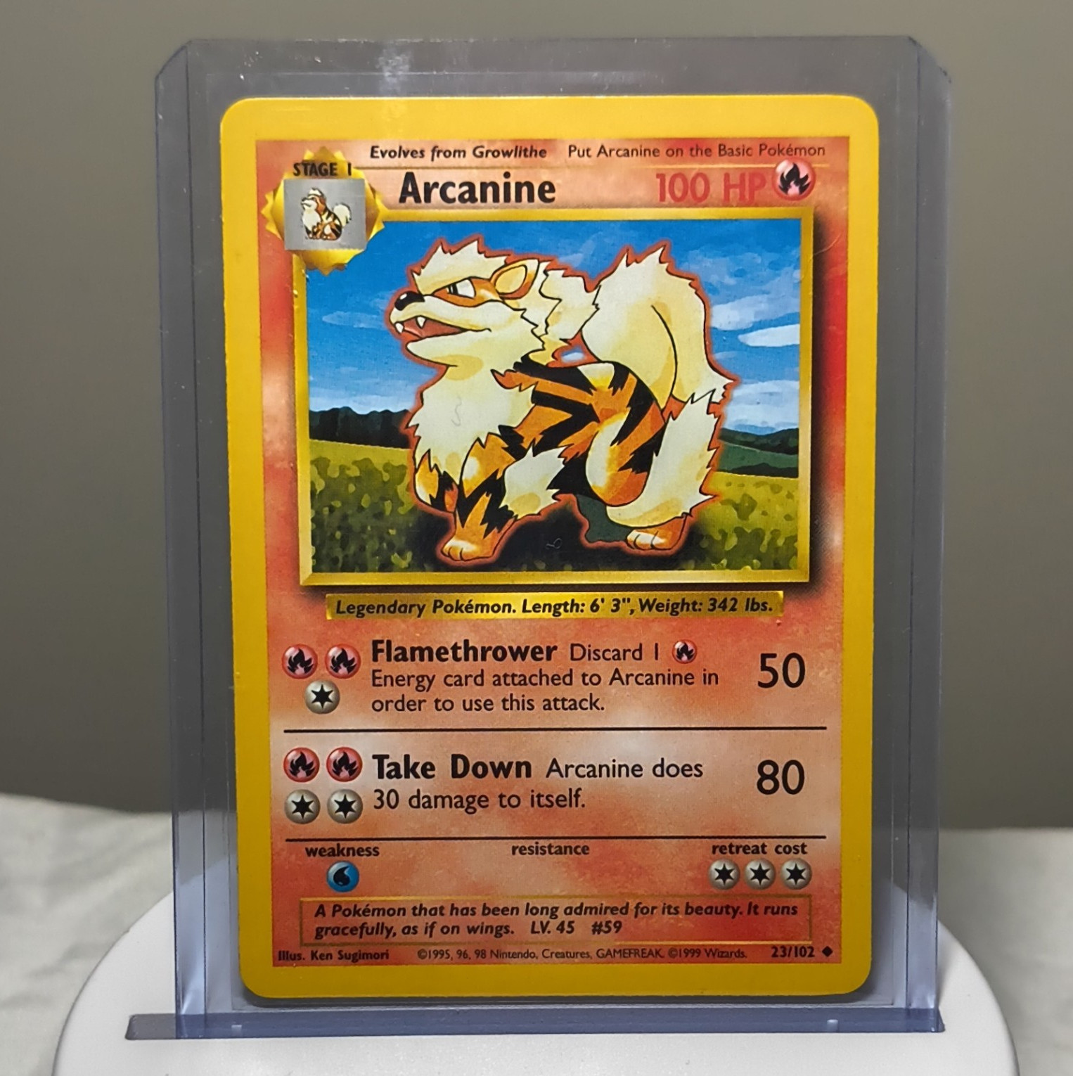 Arcanine Mint NM Very Rare Base Set Unlimited 23/102 1999 Pokemon Card