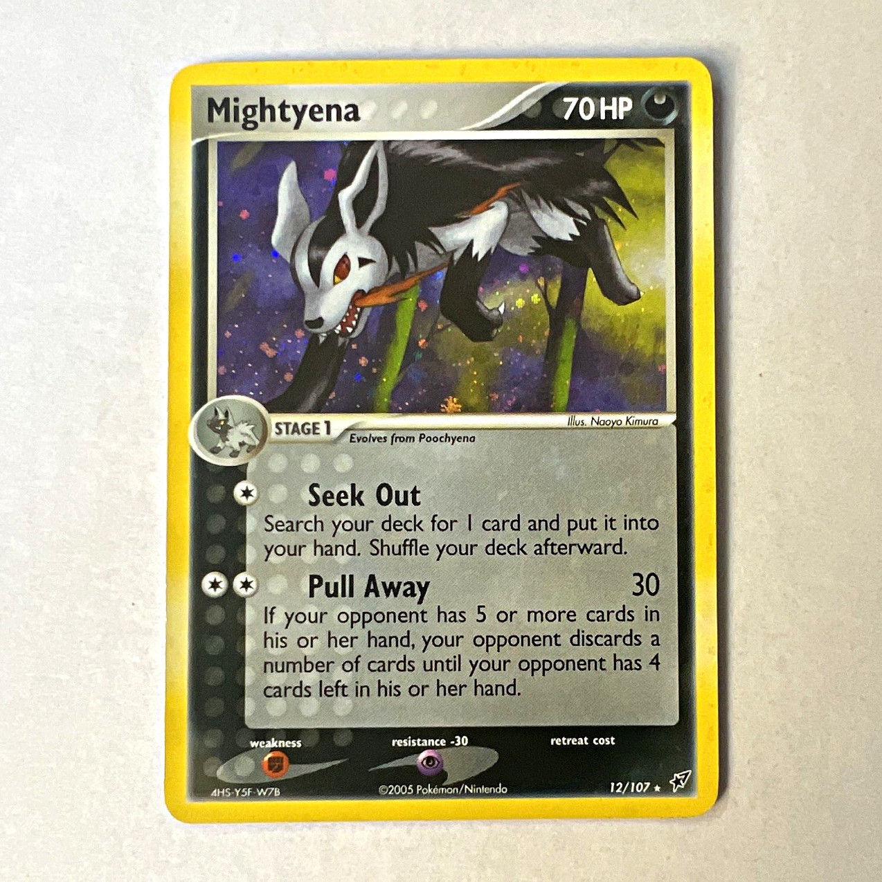 The Pokémon Company Mightyena 12/107 EX Deoxys Holo Rare 2005 70HP EN