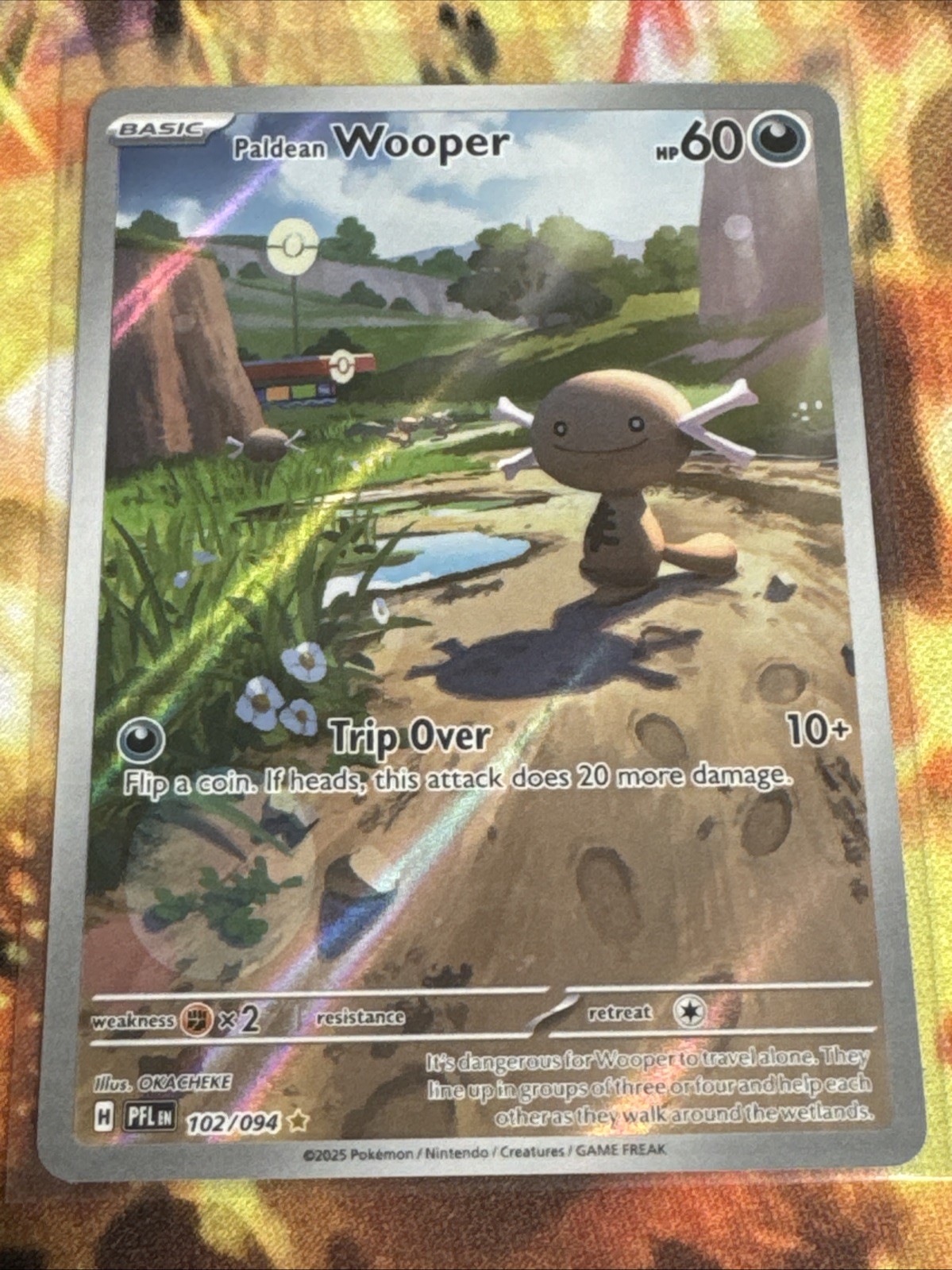Paldean Wooper 102/094 ME02: Phantasmal Flames Illustration Rare Pokemon Card
