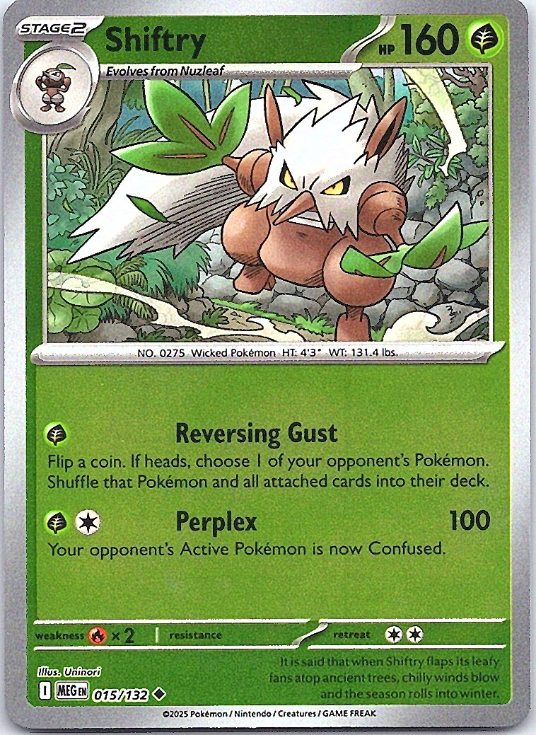 Shiftry Reverse Holo Uncommon ME01: Mega Evolution 015/132 NM