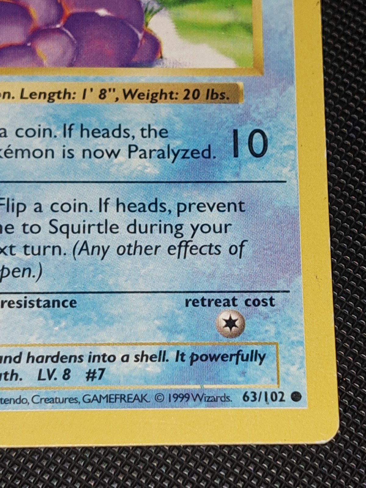 1st Edition Shadowless Base Set Squirtle HP 3d Stamp