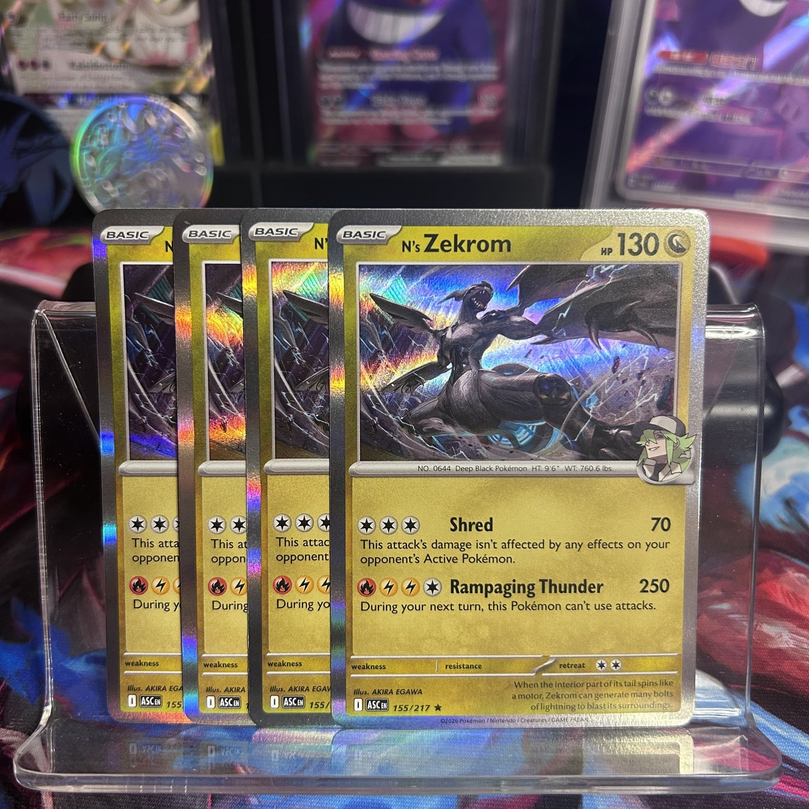 [4x Playset] N’s Zekrom 155/217 ME: Ascended Heroes POKEMON TCG HOLO