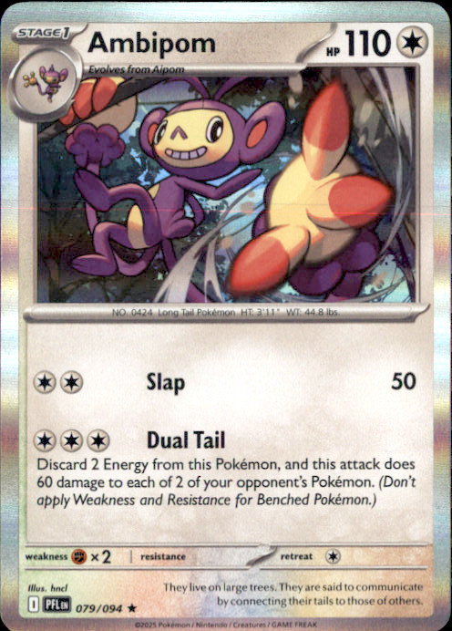 Ambipom Holo Rare ME02: Phantasmal Flames 079/094 NM hncl 2025