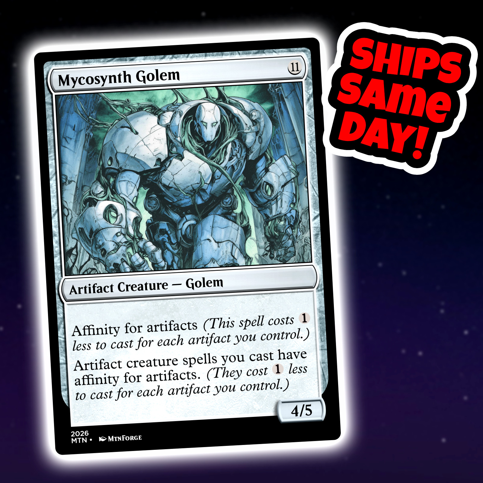 Mycosynth Golem – Custom Art Magic: The Gathering Playtest Card – Commander EDH
