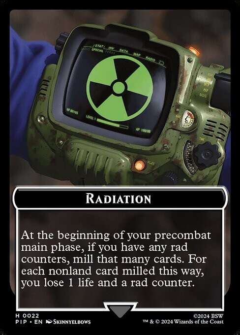 Radiation | Zombie Mutant Double Sided Token [Universes Beyond: Fallout] MTG