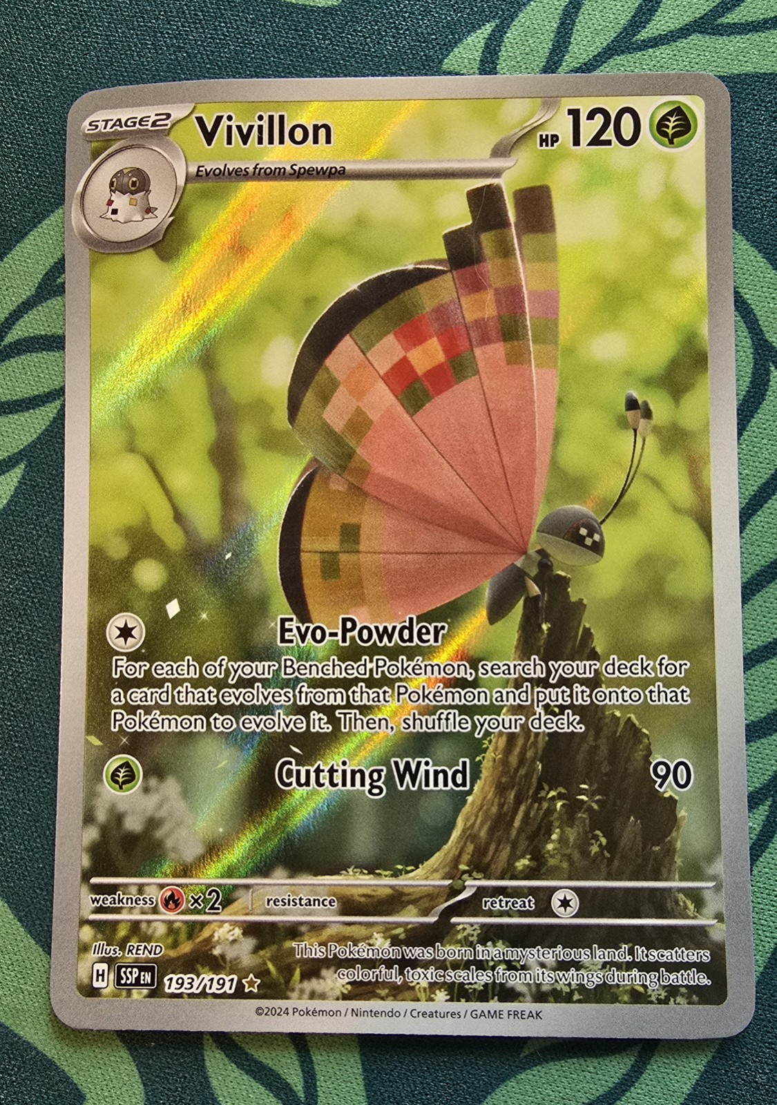 Pokemon TCG Vivillon – Illustration Rare #193/191 – Surging Sparks 2024 – NM