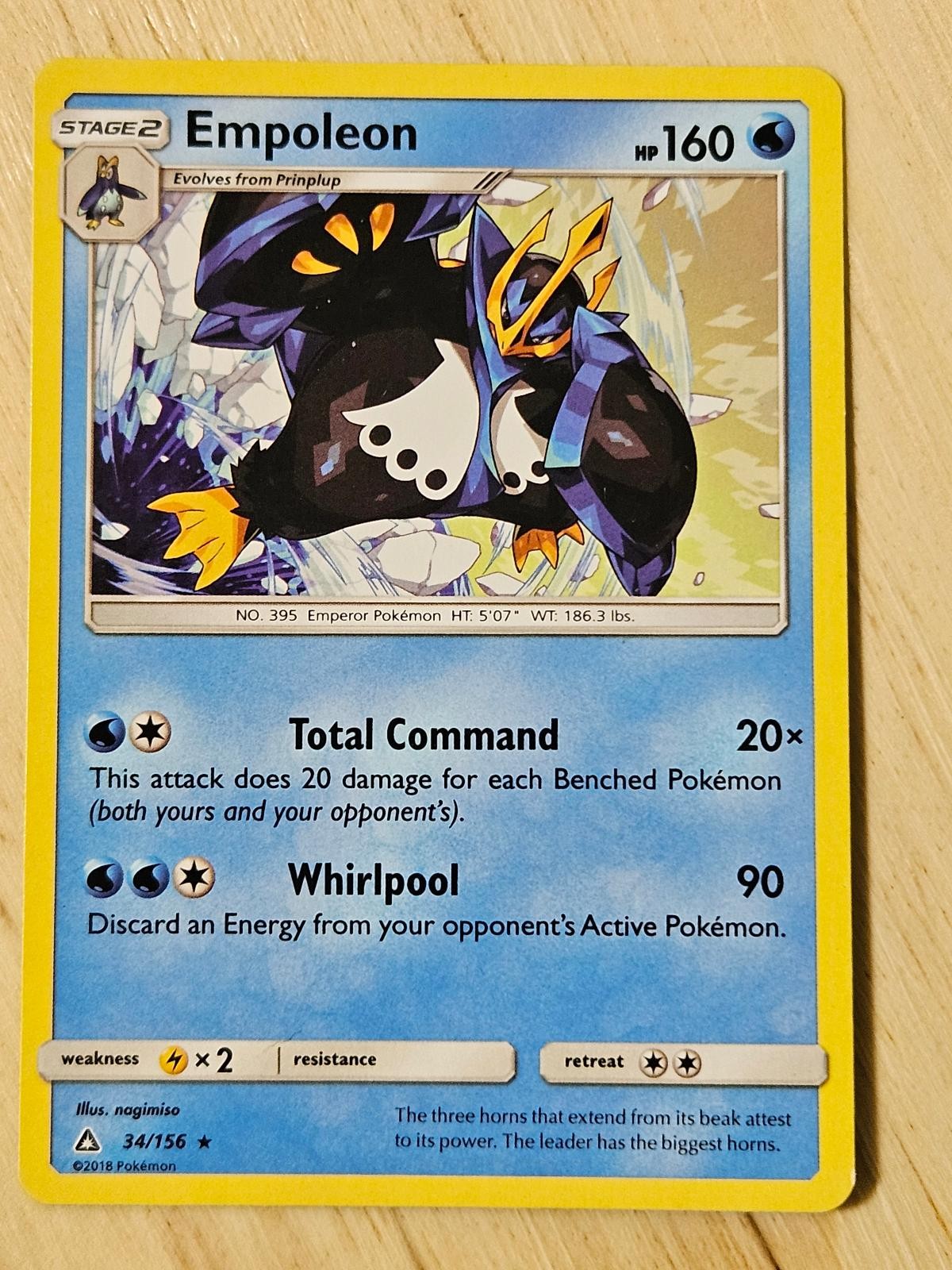 EMPOLEON 34/156 ULTRA PRISM POKEMON LP 2018