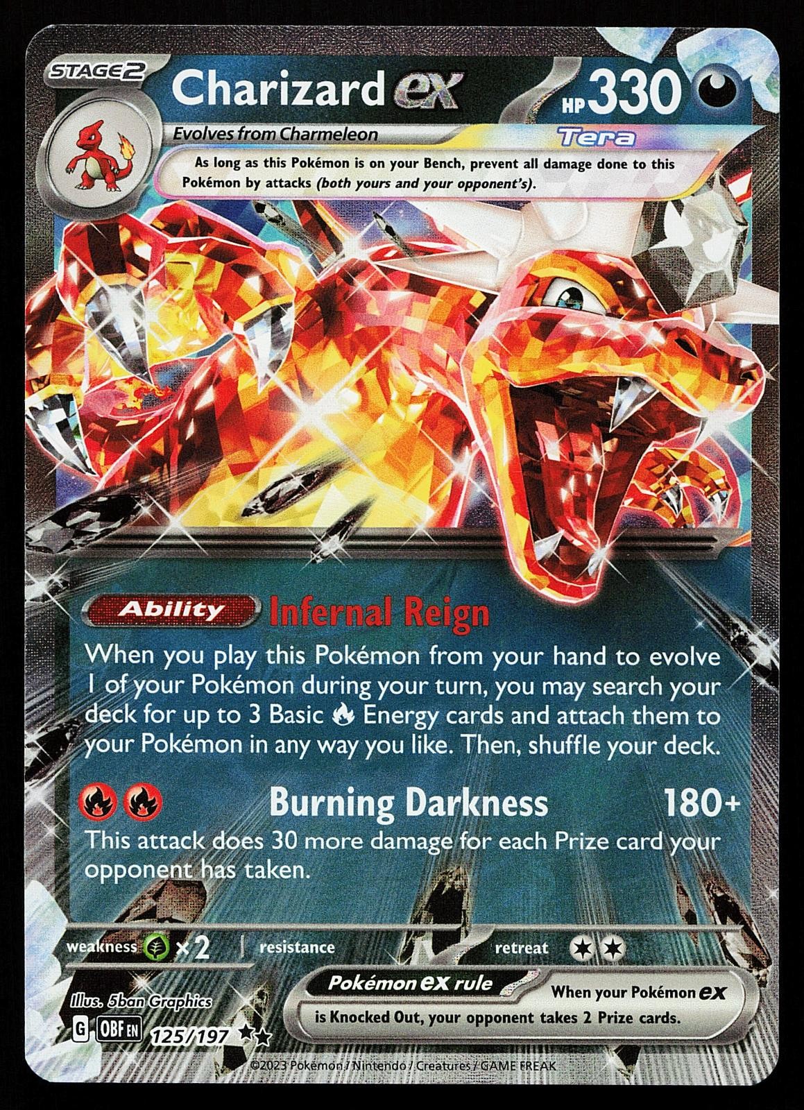 Charizard ex 125/197 Holo Obsidian Flames Pokemon Card