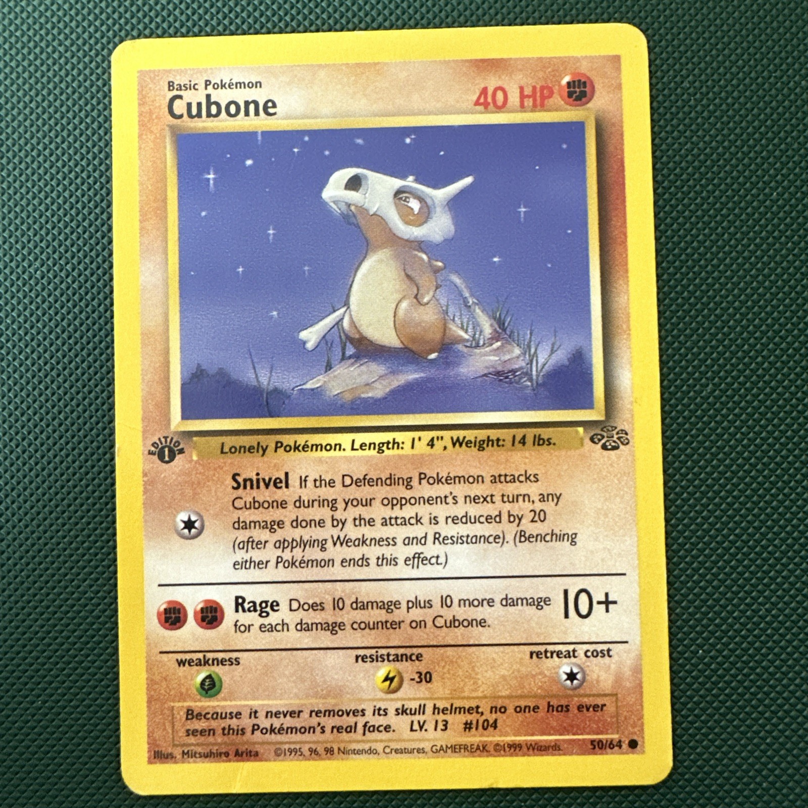 Cubone 50/64 1st Edition – Jungle – WOTC Wizards Pokemon TCG 1999