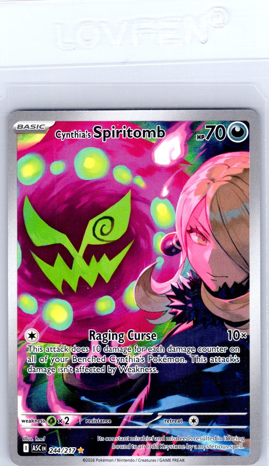 Cynthia’s Spiritomb 244/217 Illustration Rare Ascended Heroes Pokemon Holo NM/M