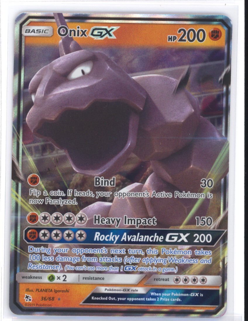 Onix GX 36/68 Hidden Fates- NM Ultra Rare Pokémon Card NM 0303#294