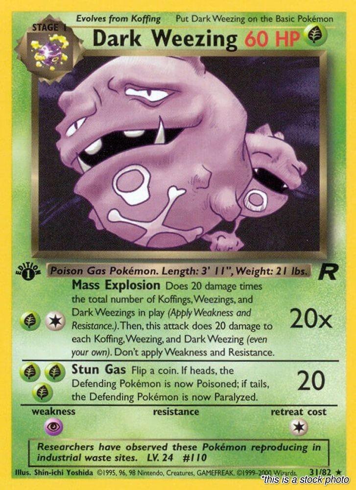 Pokemon Dark Weezing (31) Team Rocket 31/82 1st Edition Rare NM