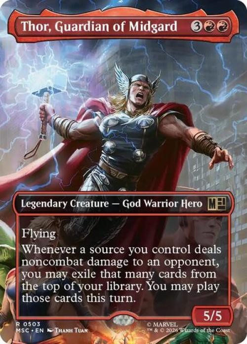 ~ Thor, Guardian of Midgard (Borderless) ~ NM Foil ~ ~ MTG ~