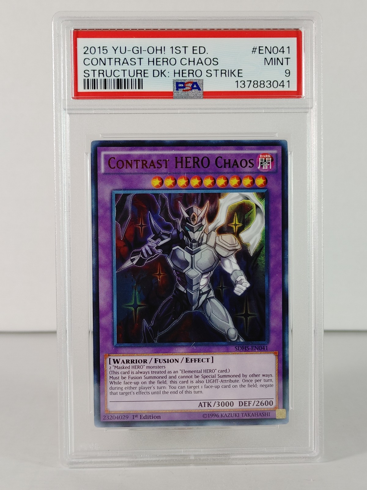 Contrast HERO Chaos – Ultra Rare – YuGiOH – SDHS EN041 – 1st ed – PSA 9