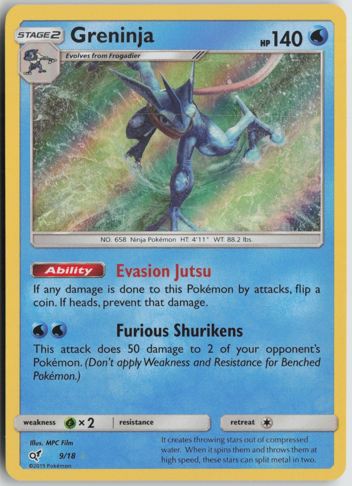 Greninja Holo Rare Holo Detective Pikachu 9/18 LP MPC Film