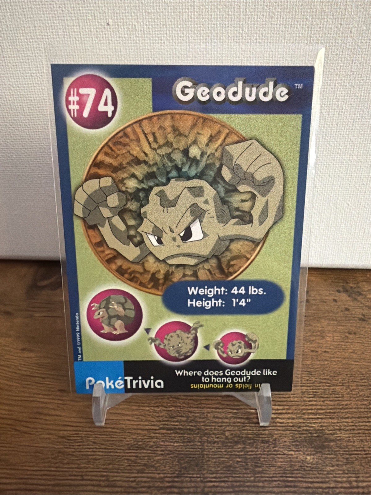 Burger King Geodude #74 PokeTrivia Pokemon Card