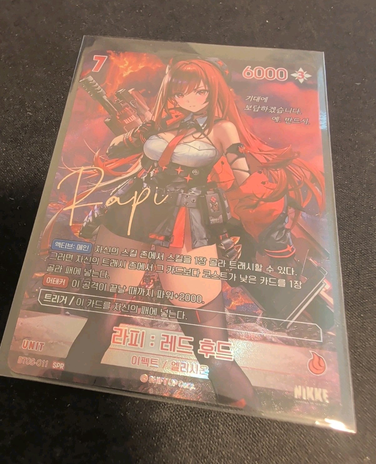 Nivel Arena Nikke BT03 Rapi Red Hood SPR Signed KOREAN Holo Card