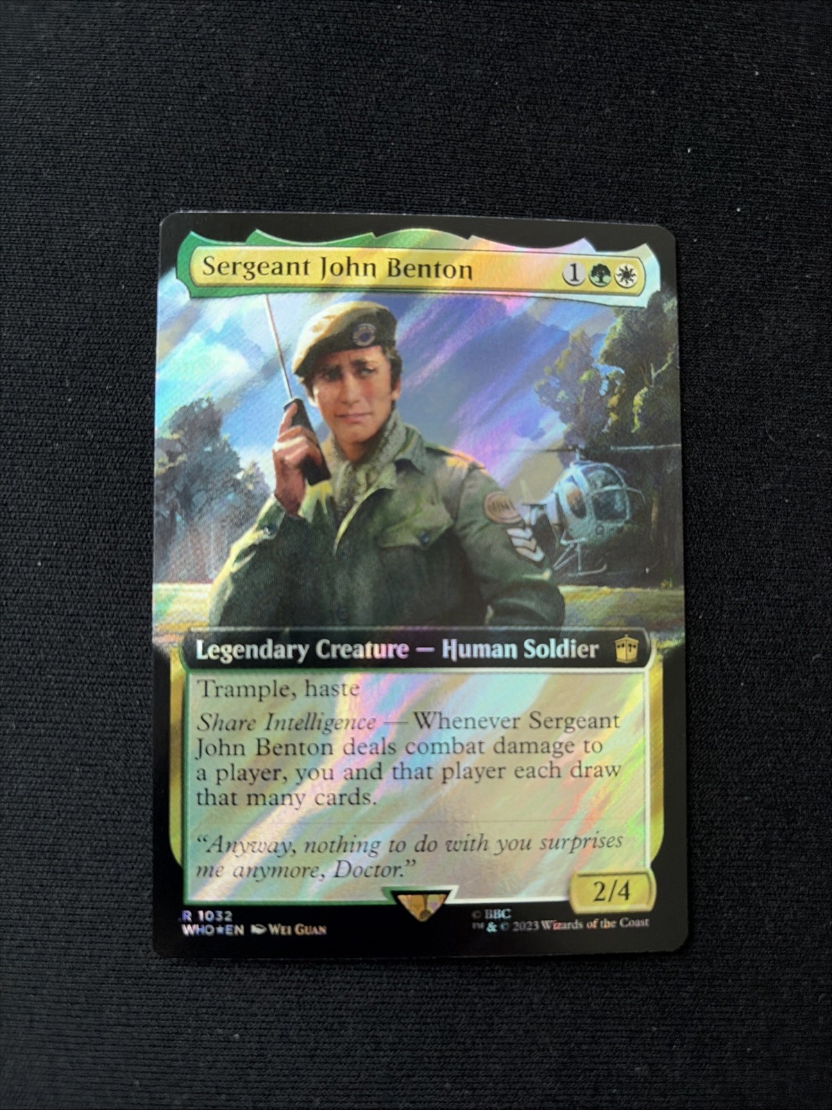 MTG Doctor Who Sergeant John Benton 1032 SURGE FOIL Extended Art NM