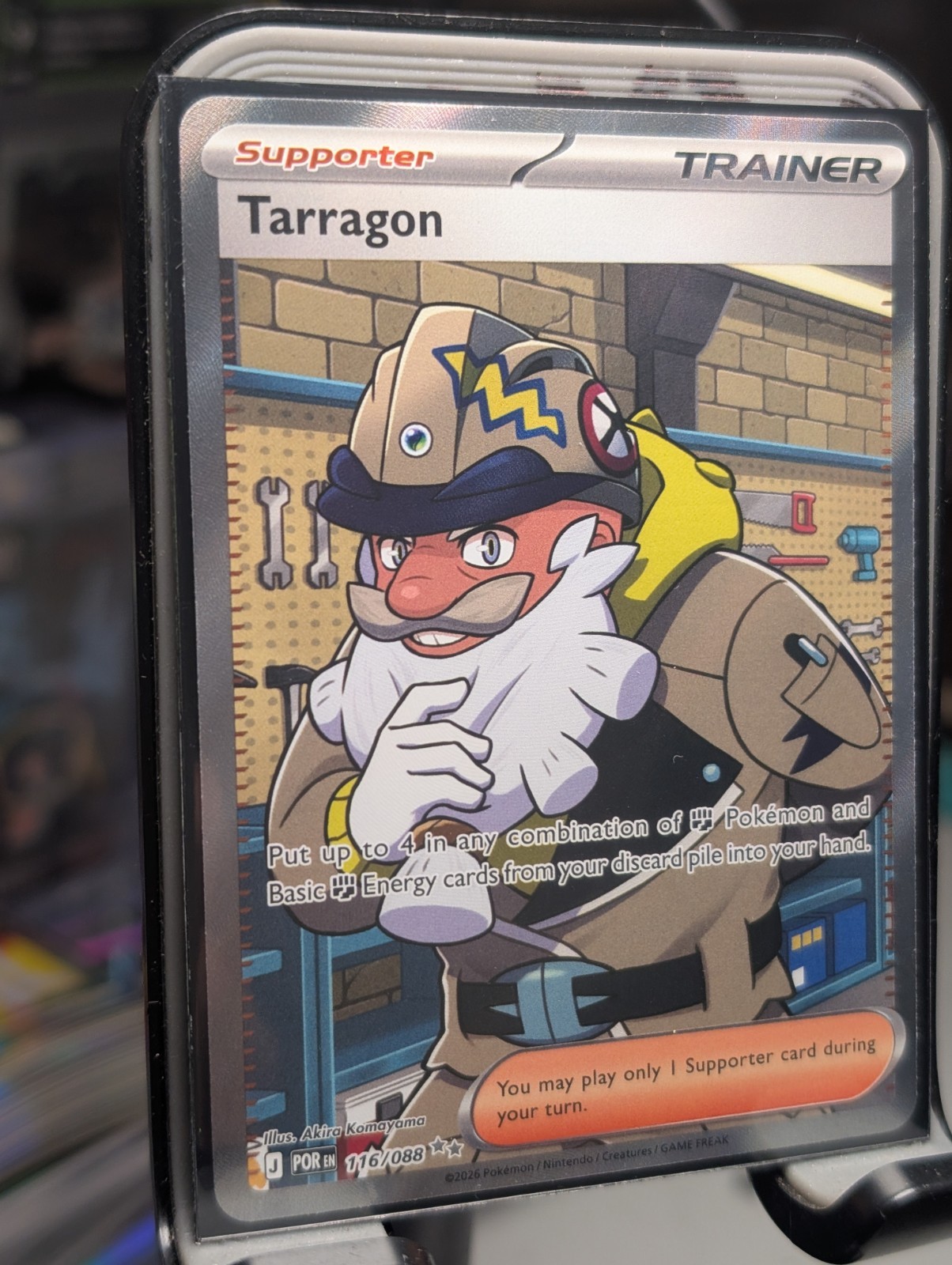 Pokémon Tarragon Trainer Supporter POR Rare 116/088 2026 Akira Komayama