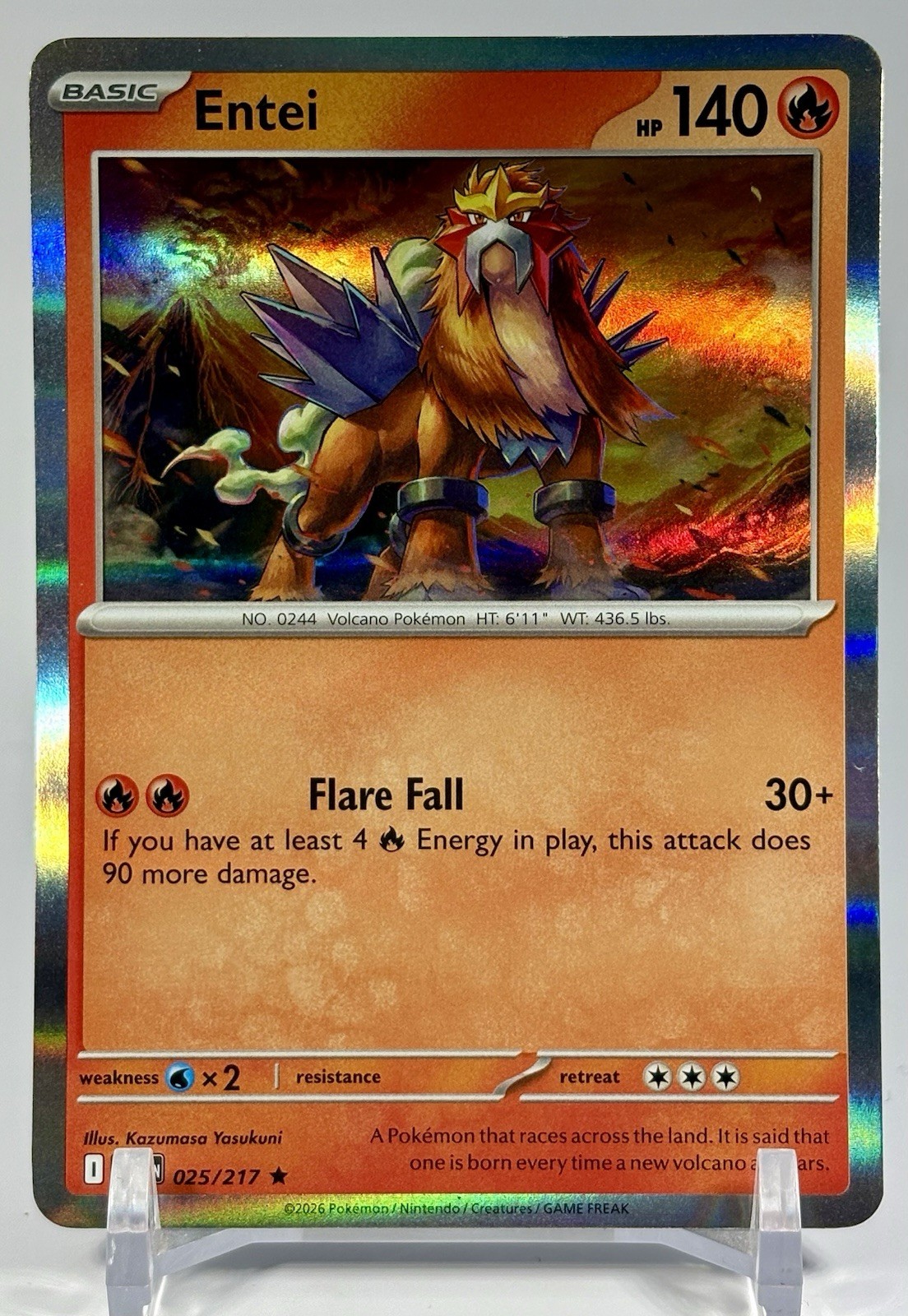 Entei 025/217 Ascended Heroes Pokemon Holo NM Rare
