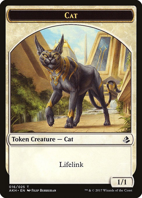 Cat MTG Amonkhet Token NM x4 (1/1 Lifelink) – Magic Card