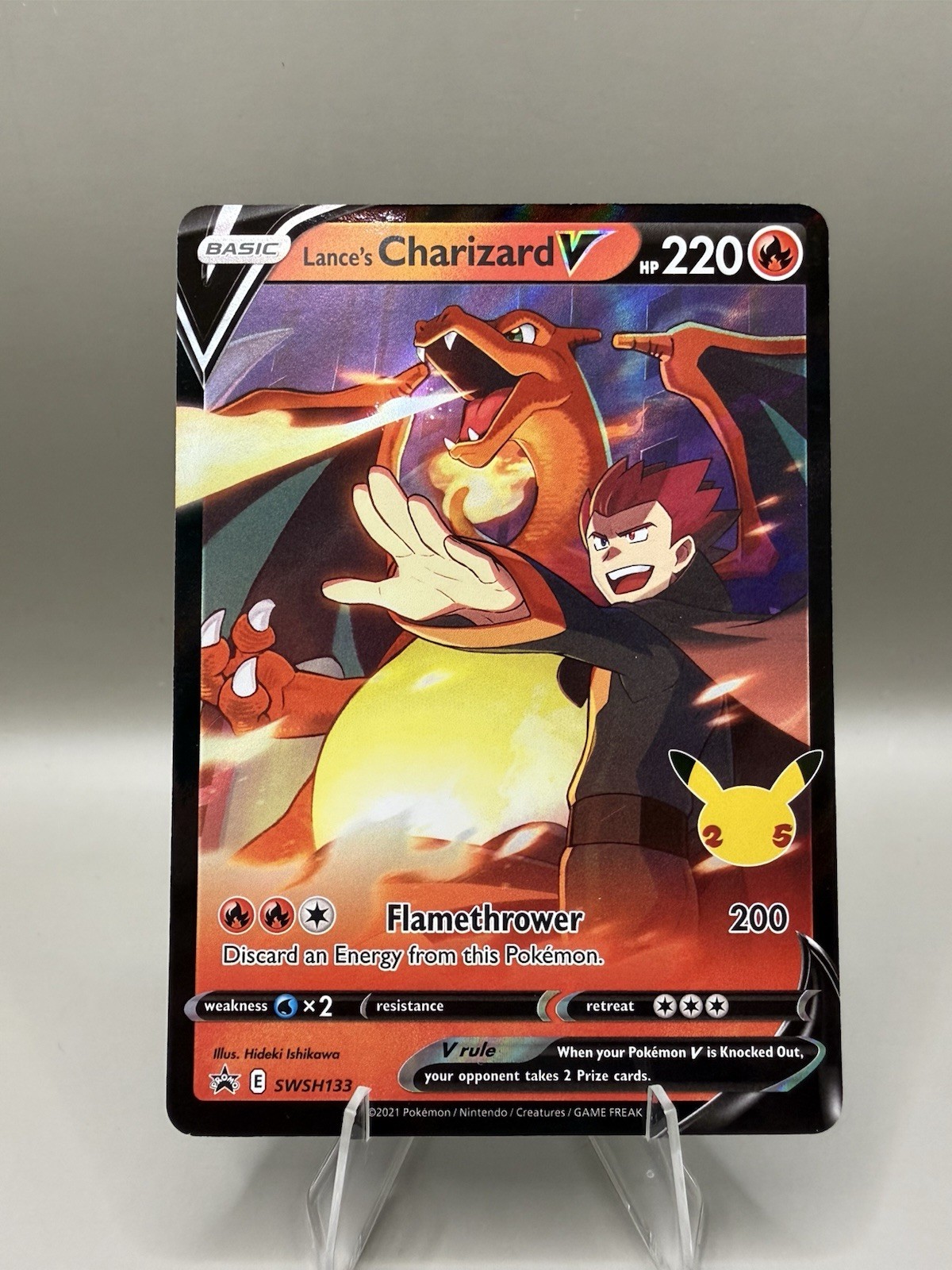 Pokemon TCG: Lance’s Charizard V SWSH133 Black Star Promo – NM