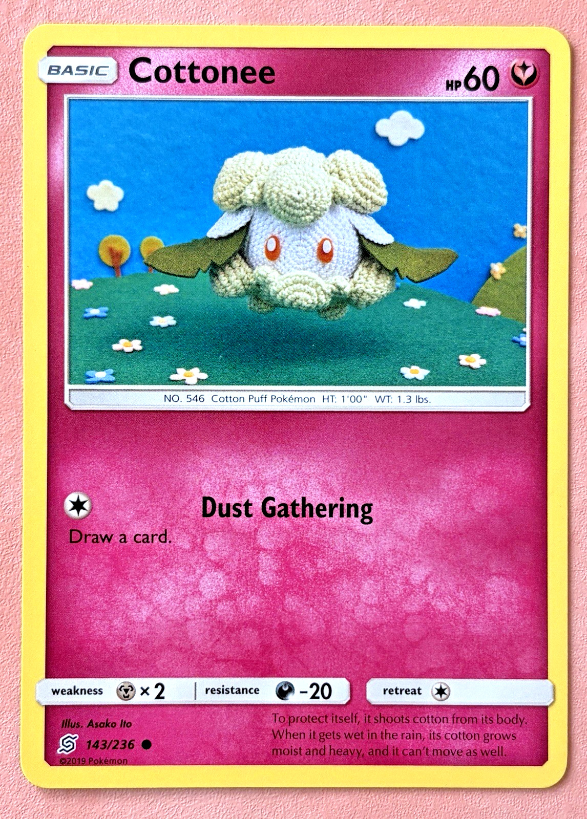 Cottonee~ Crochet Art ~ Cute Pokemon Card ~ Asako Ito Gallery~ Pretty in Pink