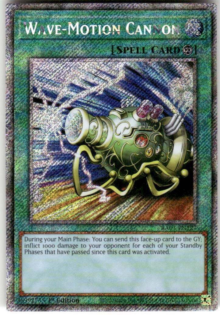 Wave-Motion Cannon Platinum Secret Rare RA03-EN127 QC Bonanza Yu-Gi-Oh 1st Ed NM