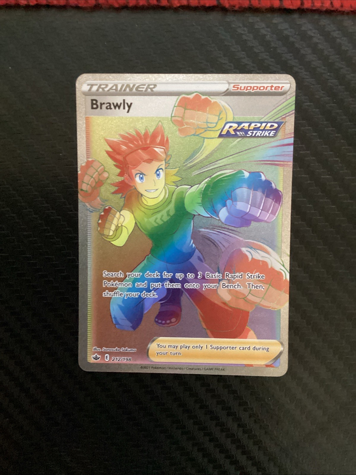 Brawly (Secret) (212/198), SWSH06: Chilling Reign, Holo, Secret Rare – NM