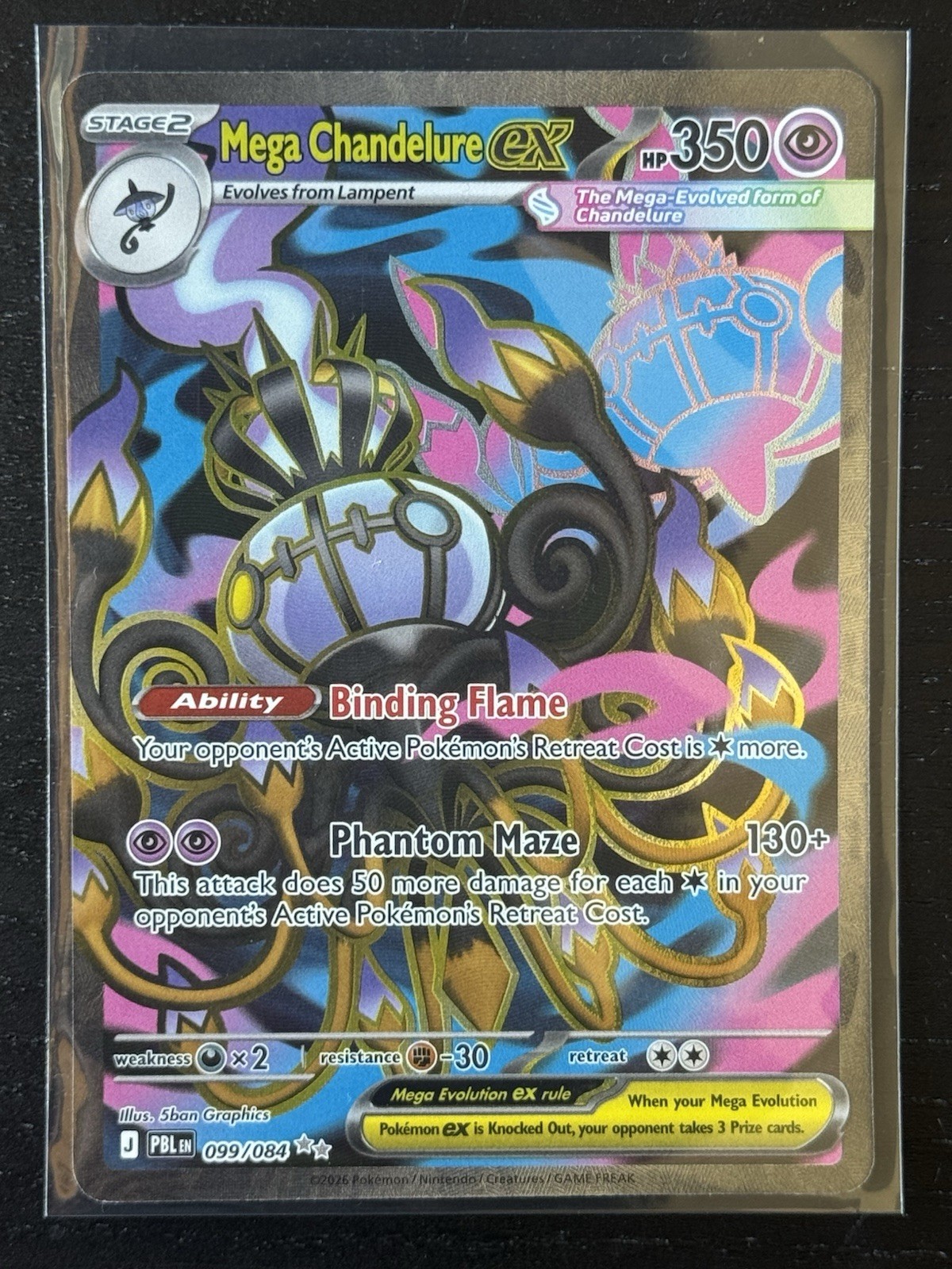 Pokemon Pitch Black PBL 099/084 Mega Chandelure ex UR