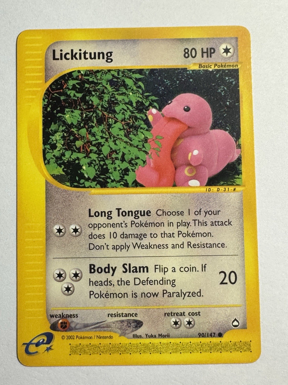 Pokémon TCG Lickitung Aquapolis Card 90/147, NM