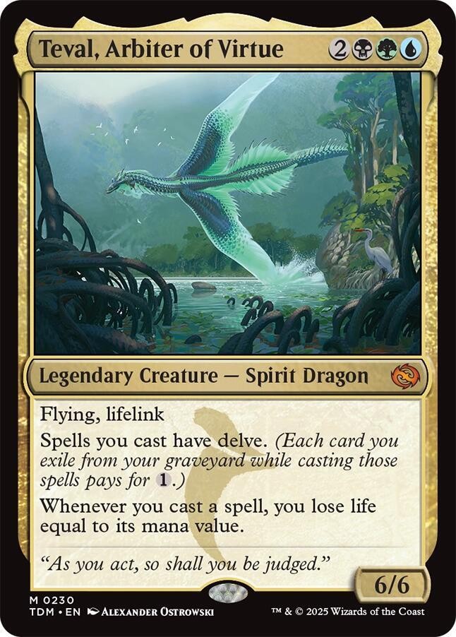 Teval, Arbiter of Virtue 230 Mythic Tarkir: Dragonstorm Magic: The Gathering NM