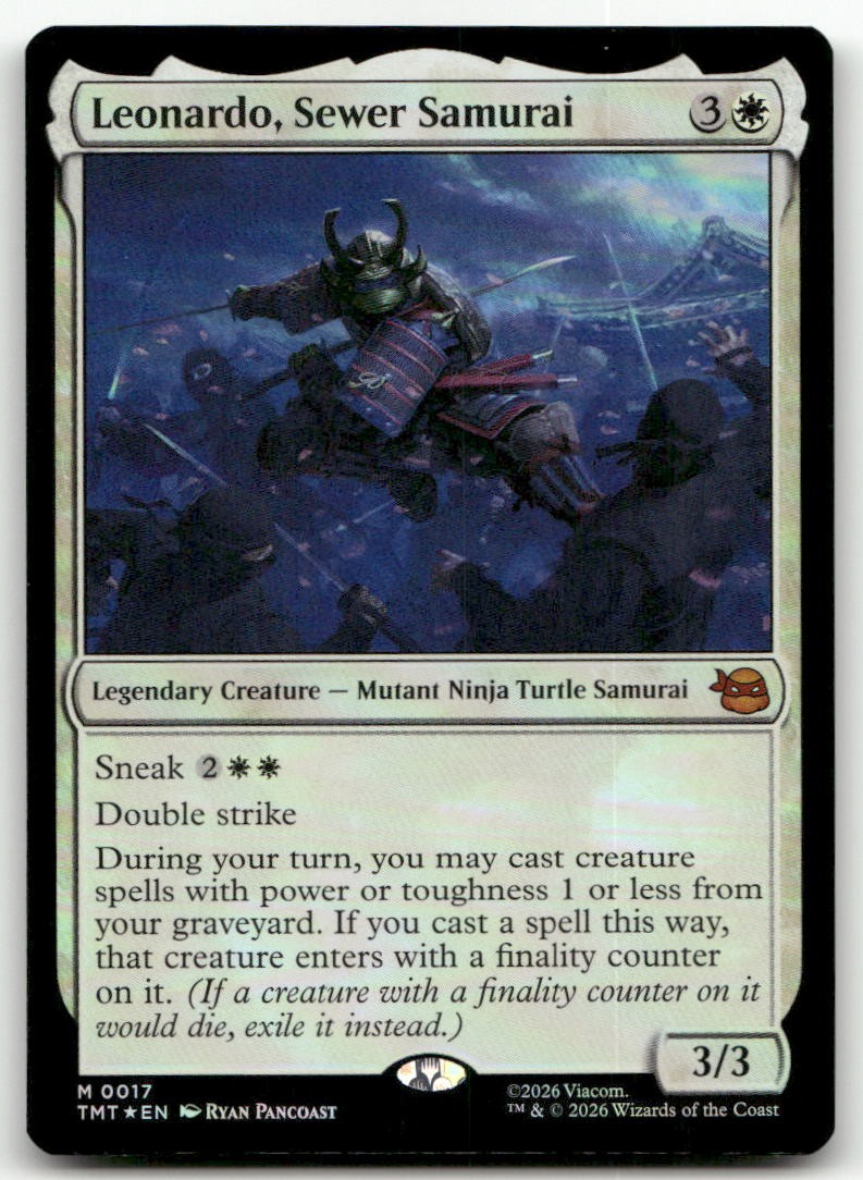Leonardo, Sewer Samurai #17 (Foil) NM Teenage Mutant Ninja Turtles TMT Magic MTG